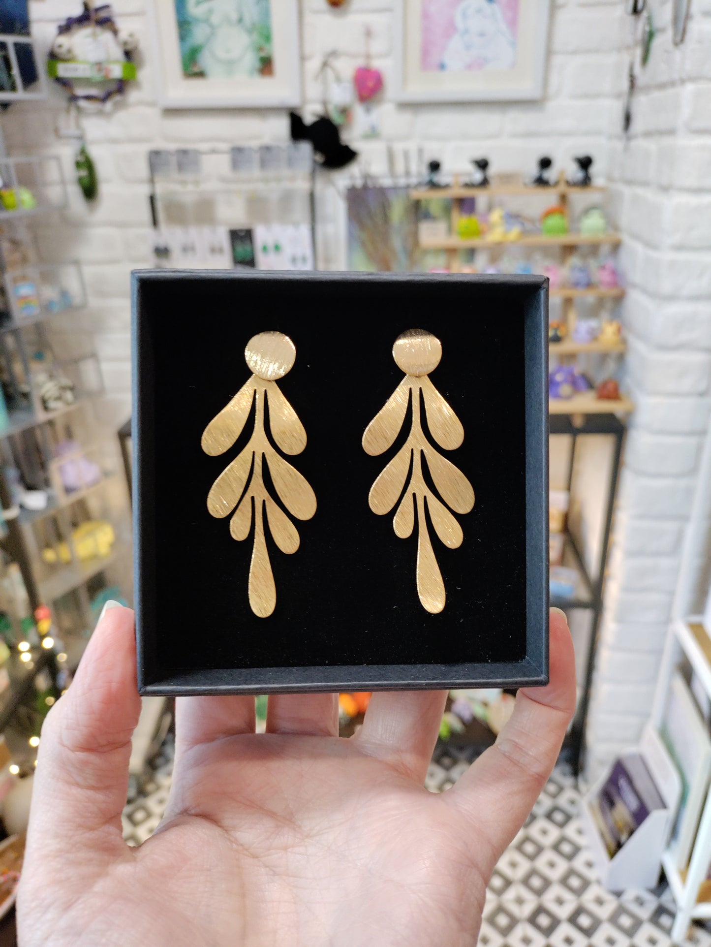 Large brass earrings