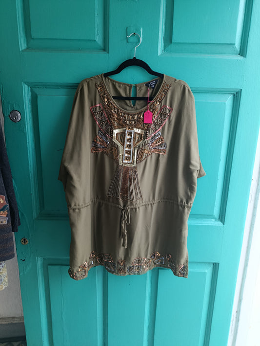 Joanna Hope Green Embellished Top