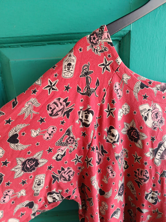 Red Skull Print Dress Torrid Size 30