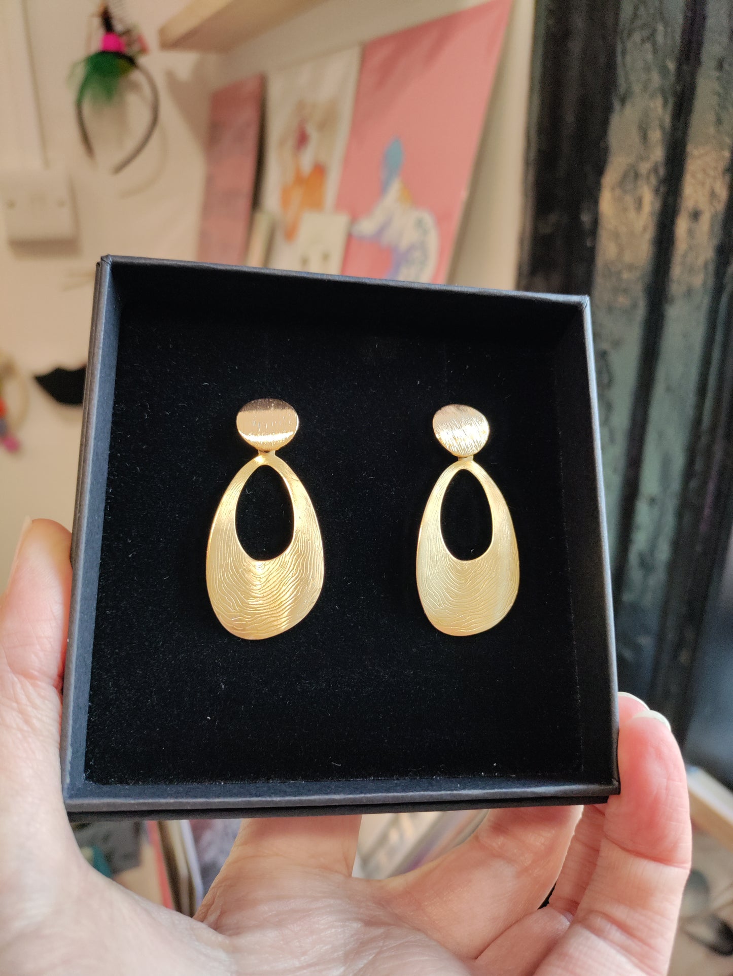 Large brass earrings