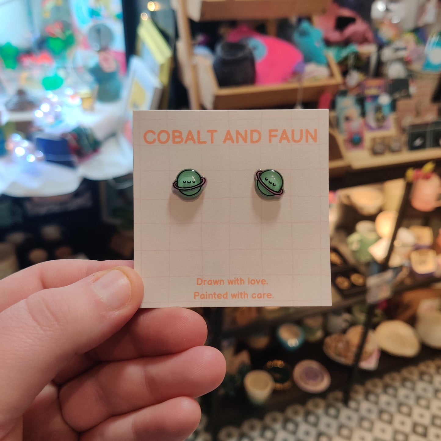 Cobalt and Faun Earrings