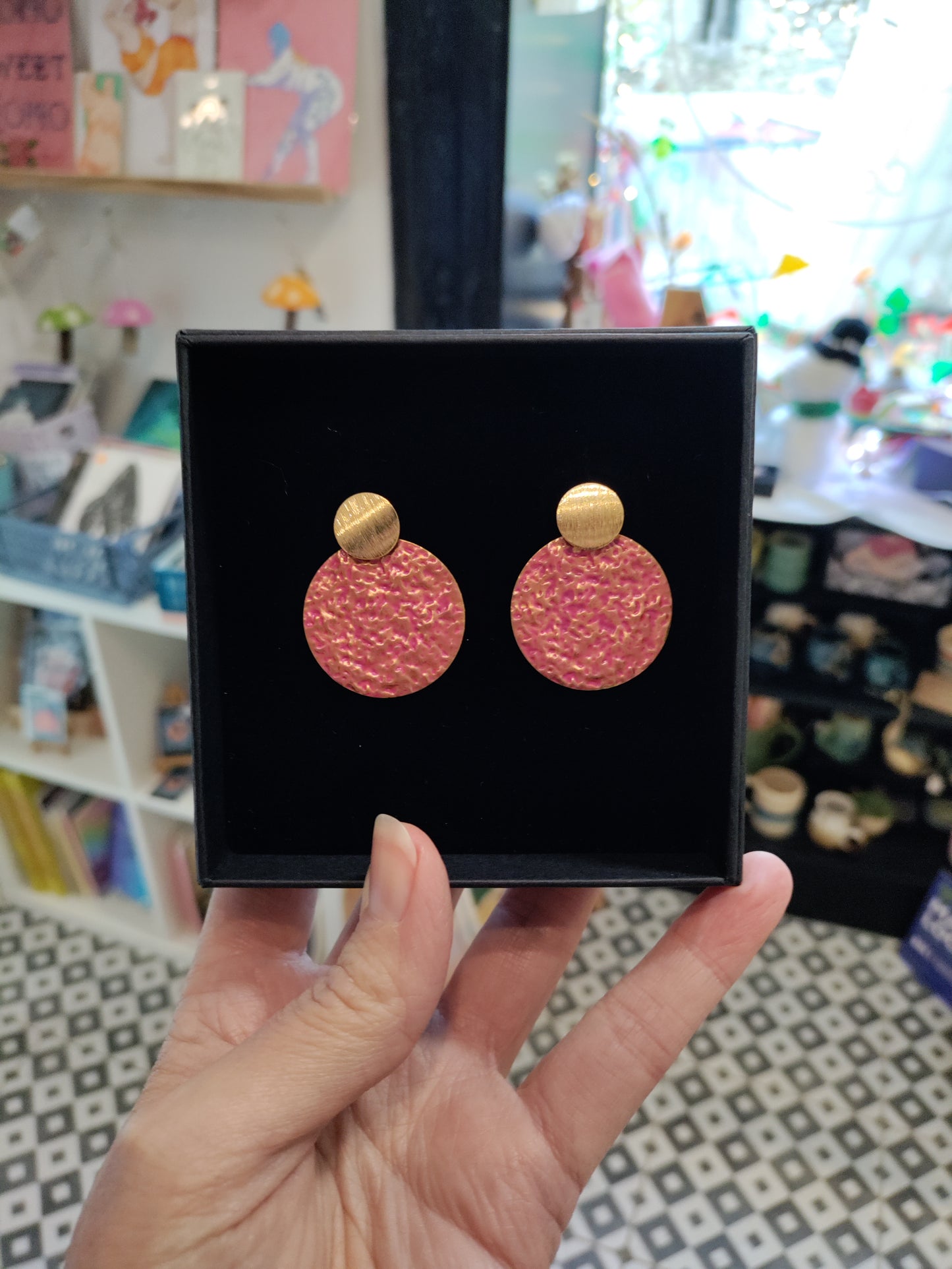 Large brass earrings