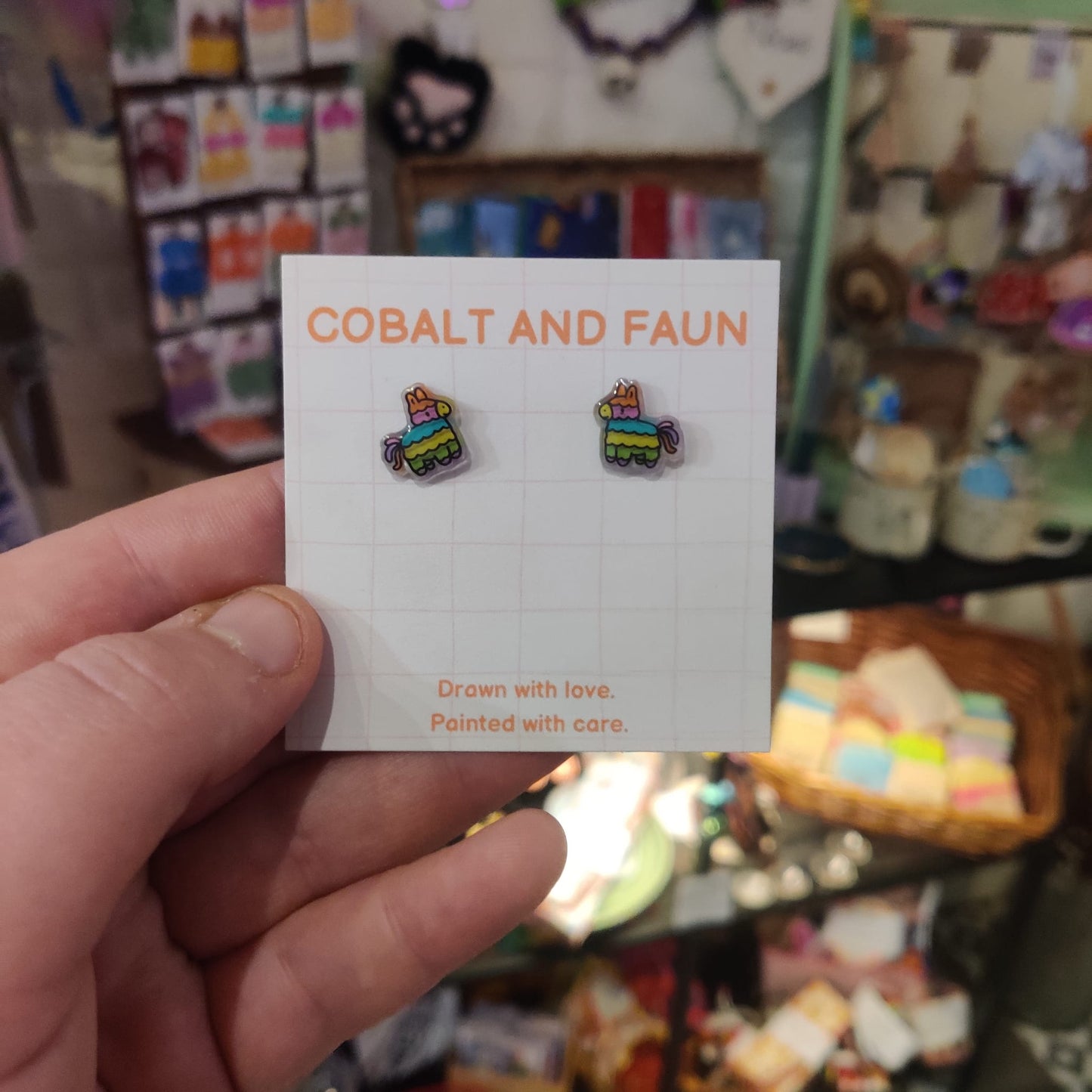 Cobalt and Faun Earrings