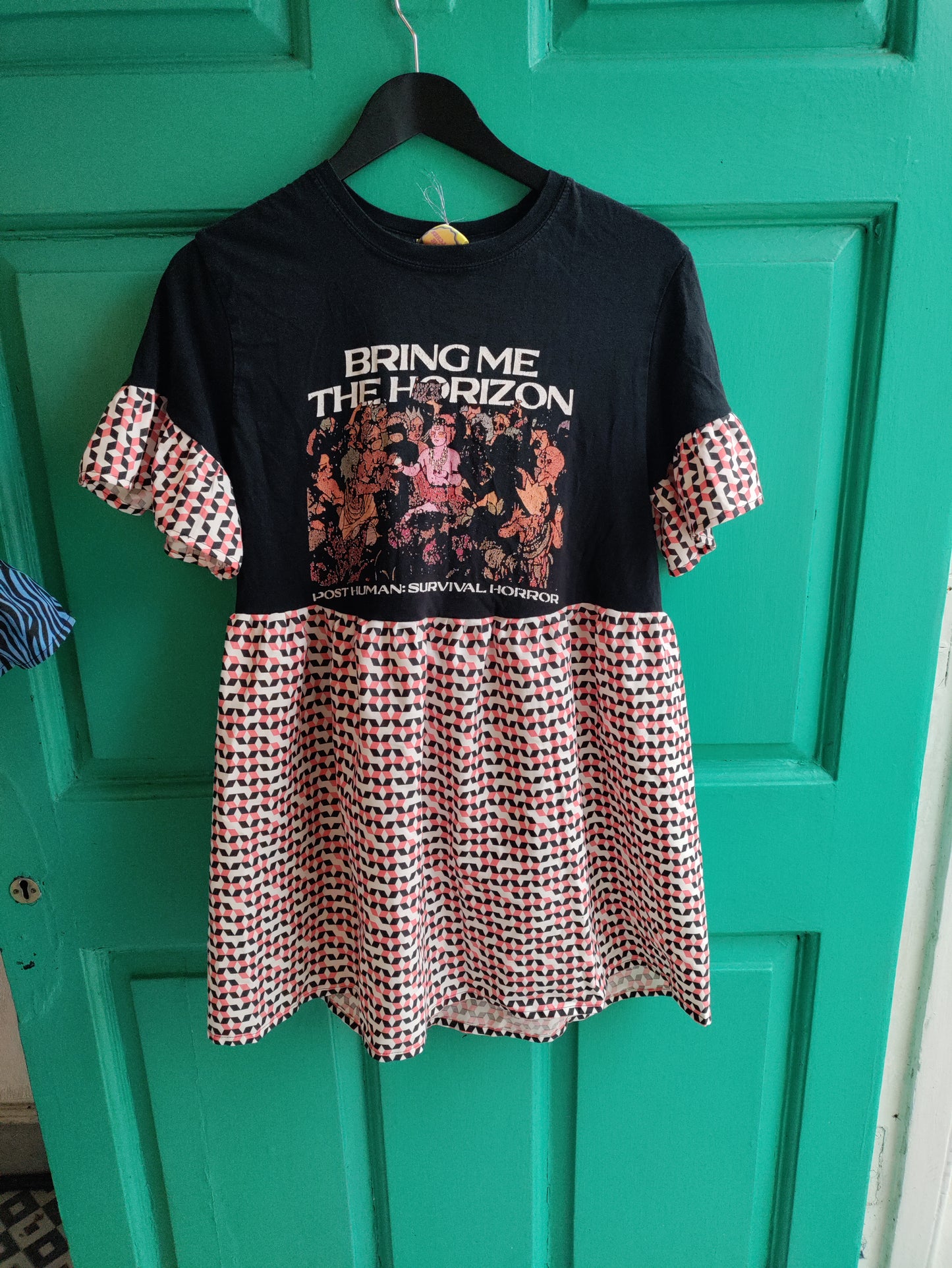 Horizon black and orange dress - size UK 12-16