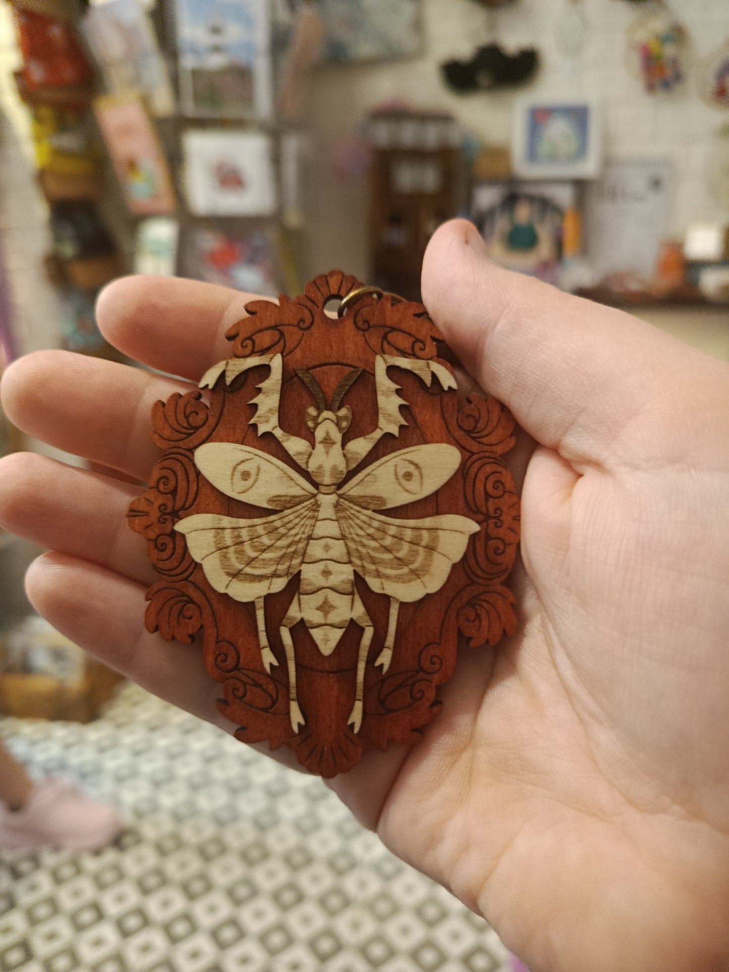 Vintage Style Wooden Bug Keyrings