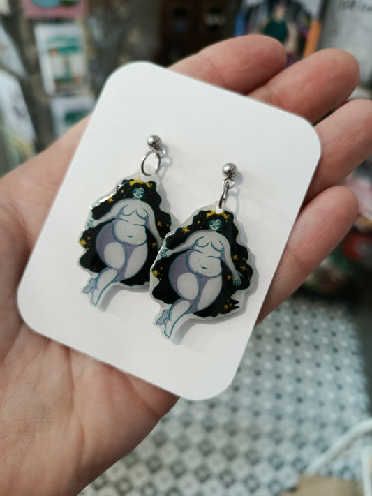 Fat babe Goddess earrings