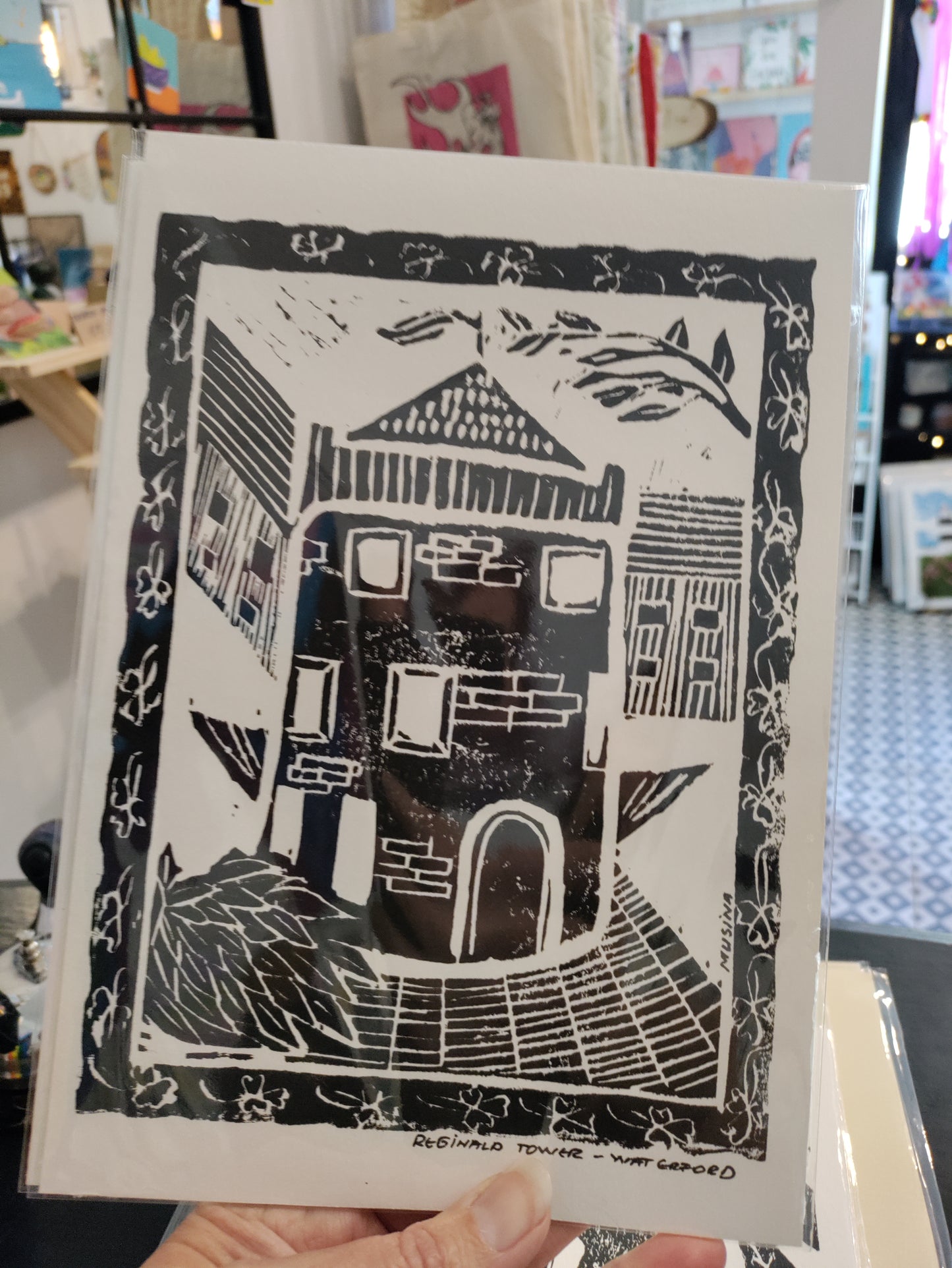 Reginald's tower lino print