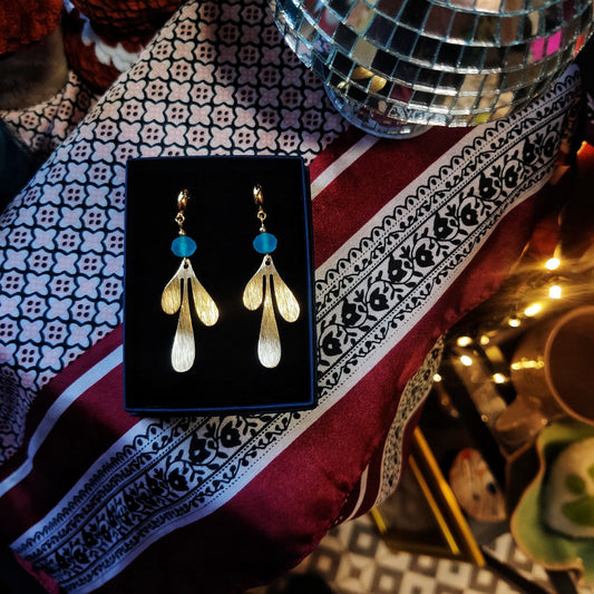 Danu Brass Earrings with Beads