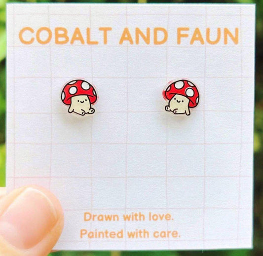 Cobalt and Faun Earrings