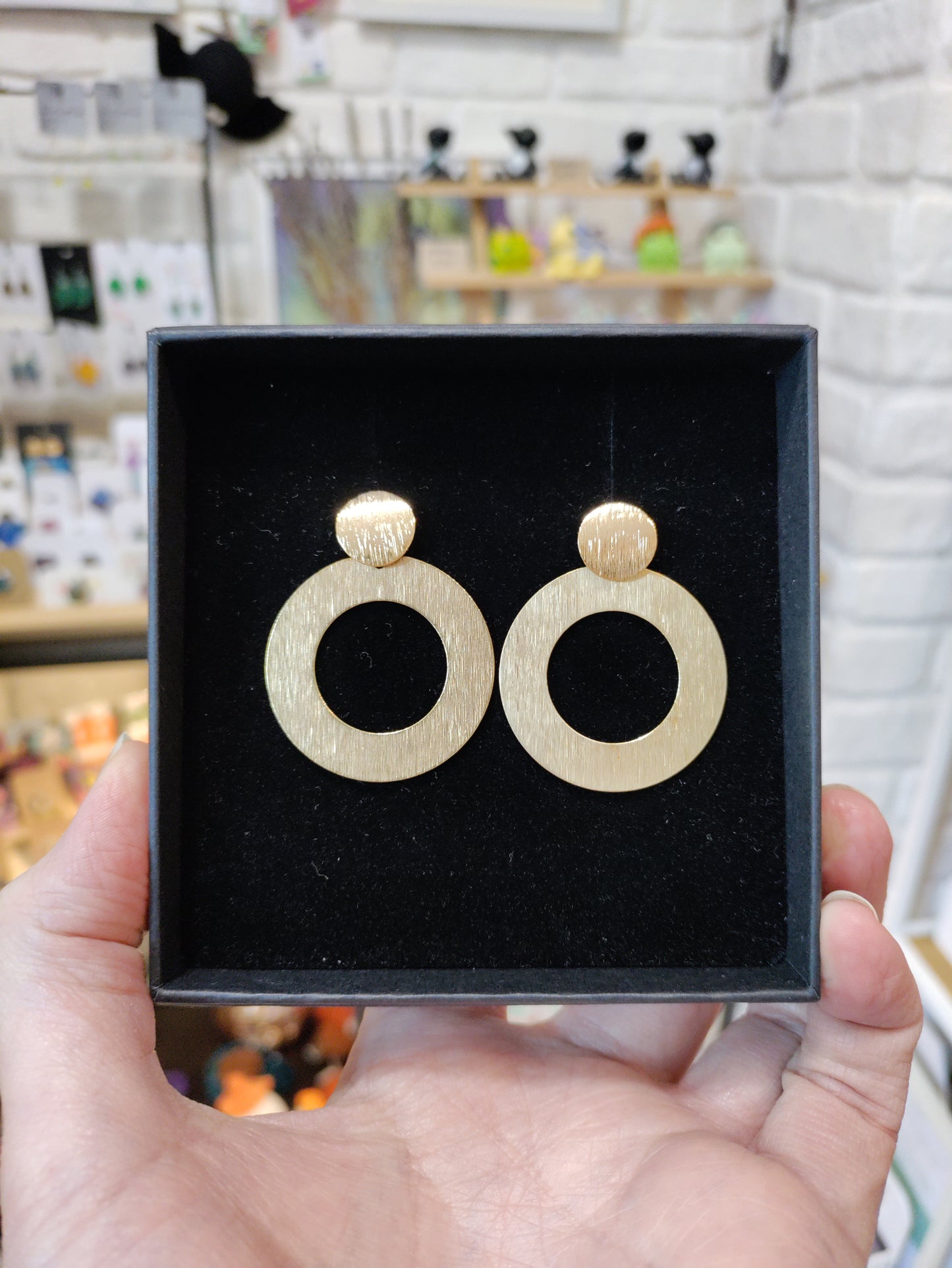 Large brass earrings