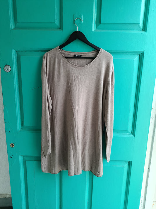 Brown grey light knit jumper 20-22