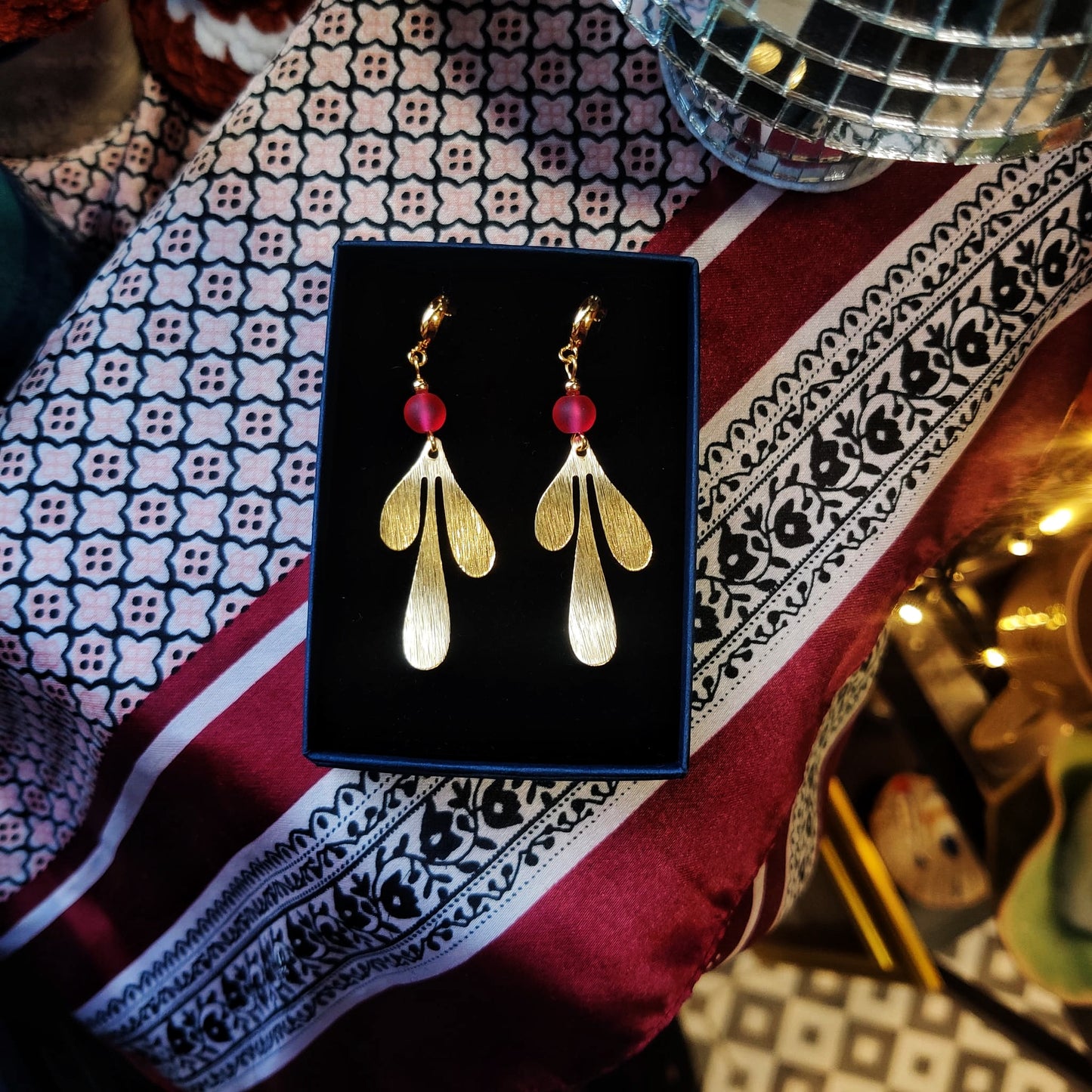 Danu Brass Earrings with Beads