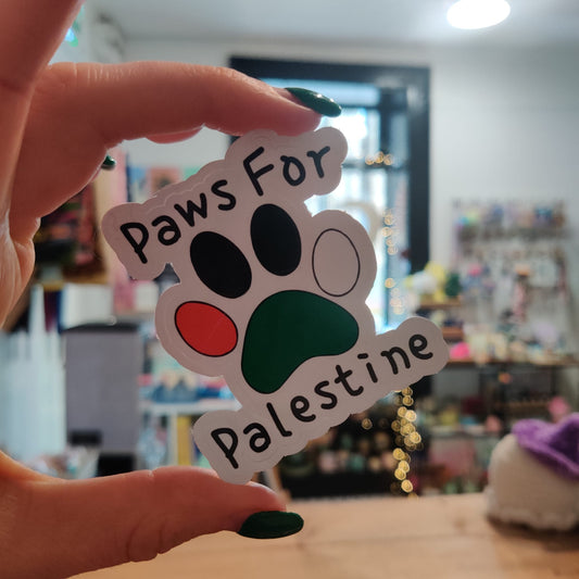Paws for Palestine sticker
