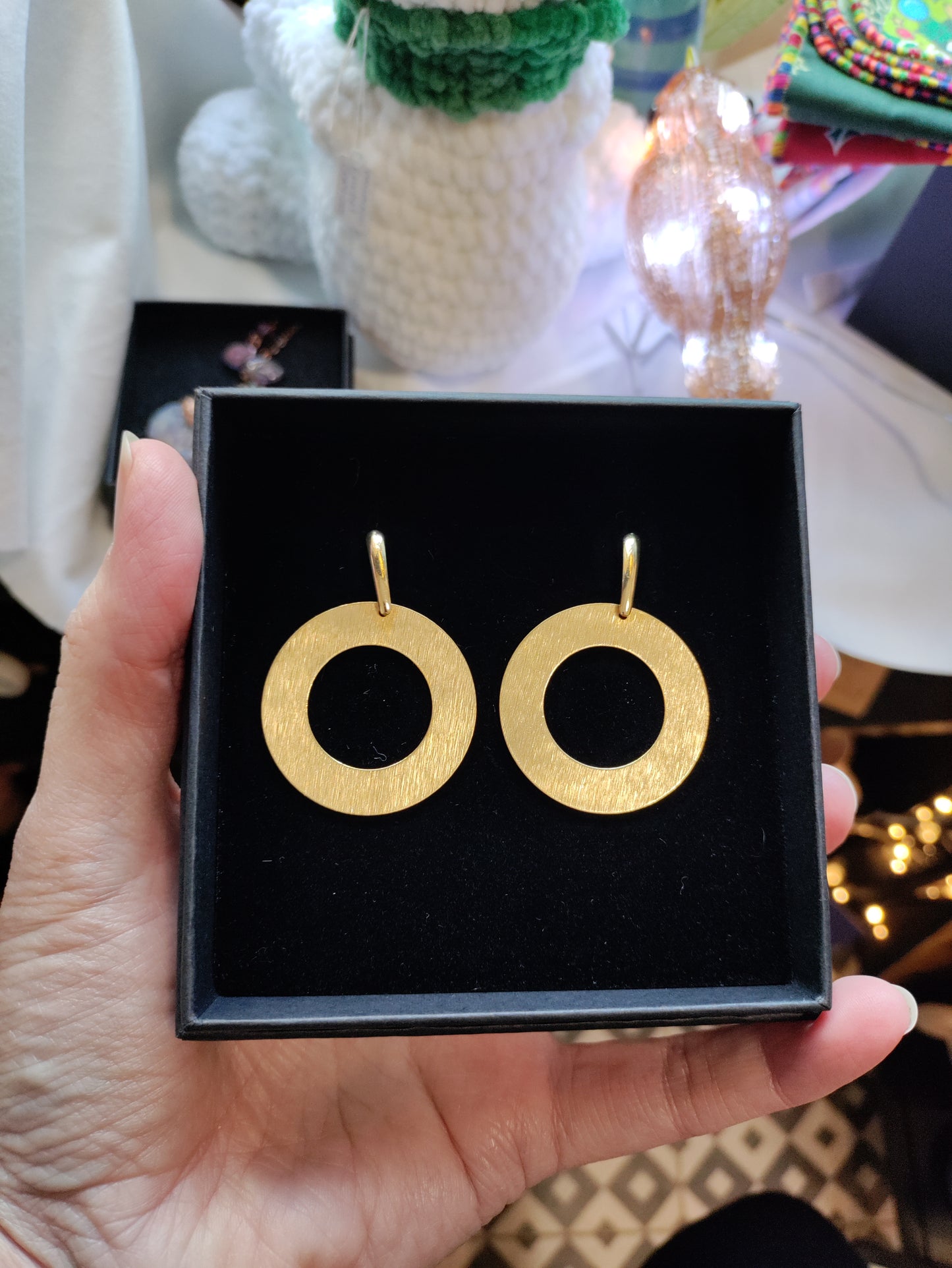Large brass earrings